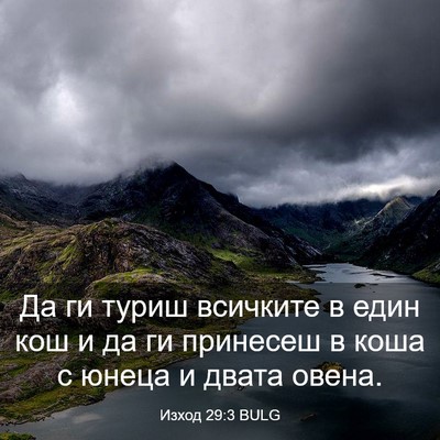 Picture 03 - Изход 29:3 BULG - Да ги туриш всичките в един - Bible Verse Picture