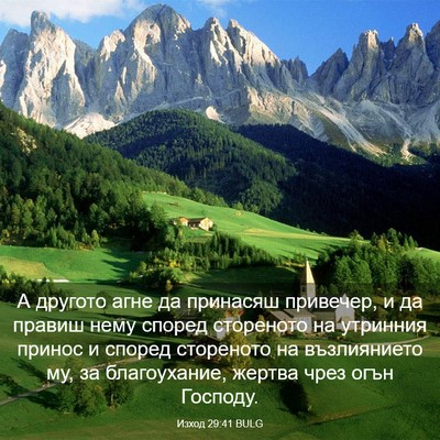 Picture 03 - Изход 29:41 BULG - А другото агне да принасяш - Bible Verse Picture