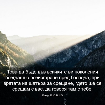 Picture 03 - Изход 29:42 BULG - Това да бъде във всичките - Bible Verse Picture