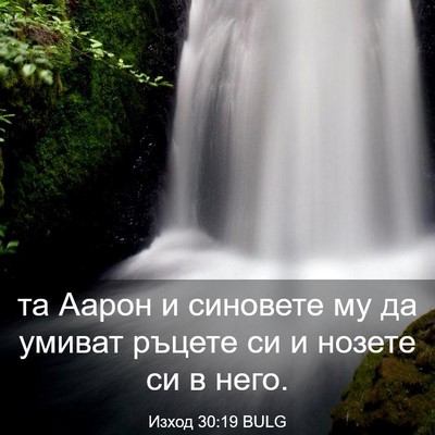 Picture 03 - Изход 30:19 BULG - та Аарон и синовете му да - Bible Verse Picture