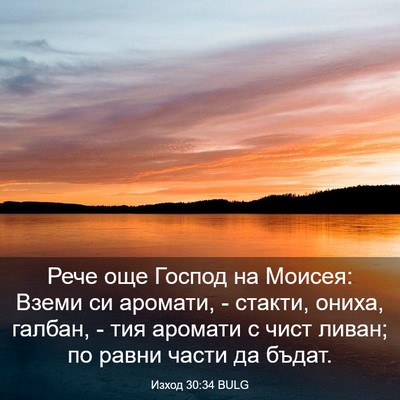 Picture 03 - Изход 30:34 BULG - Рече още Господ на Моисея: - Bible Verse Picture