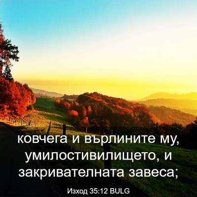 Picture 03 - Изход 35:12 BULG - ковчега и върлините му, - Bible Verse Picture