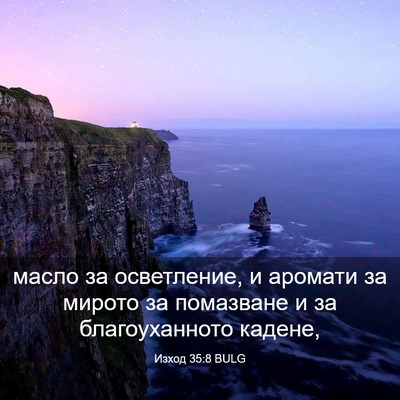 Picture 03 - Изход 35:8 BULG - масло за осветление, и - Bible Verse Picture