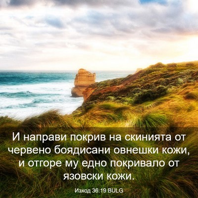 Picture 03 - Изход 36:19 BULG - И направи покрив на - Bible Verse Picture