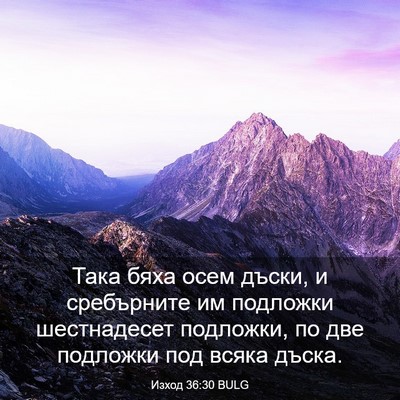 Picture 03 - Изход 36:30 BULG - Така бяха осем дъски, и - Bible Verse Picture
