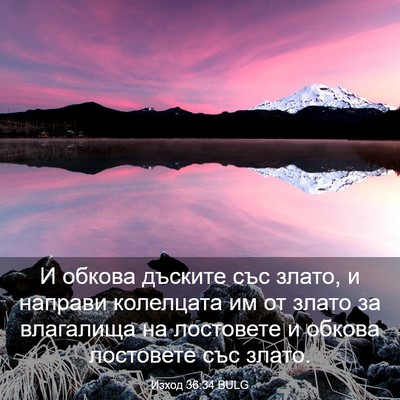 Picture 03 - Изход 36:34 BULG - И обкова дъските със злато, - Bible Verse Picture