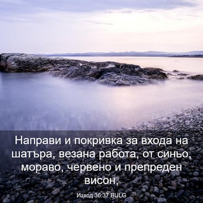 Picture 03 - Изход 36:37 BULG - Направи и покривка за - Bible Verse Picture