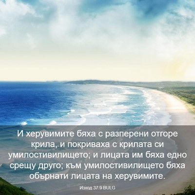 Picture 03 - Изход 37:9 BULG - И херувимите бяха с - Bible Verse Picture