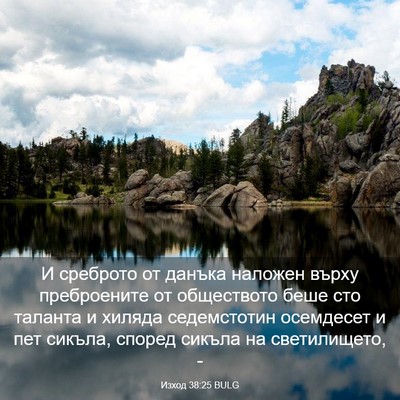 Picture 03 - Изход 38:25 BULG - И среброто от данъка - Bible Verse Picture