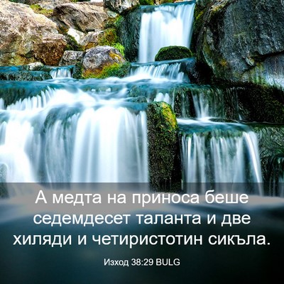 Picture 03 - Изход 38:29 BULG - А медта на приноса беше - Bible Verse Picture