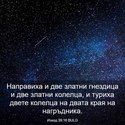Picture 03 - Изход 39:16 BULG - Направиха и две златни - Bible Verse Picture