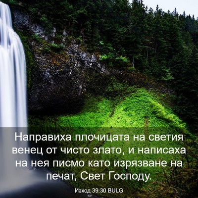 Picture 03 - Изход 39:30 BULG - Направиха плочицата на - Bible Verse Picture