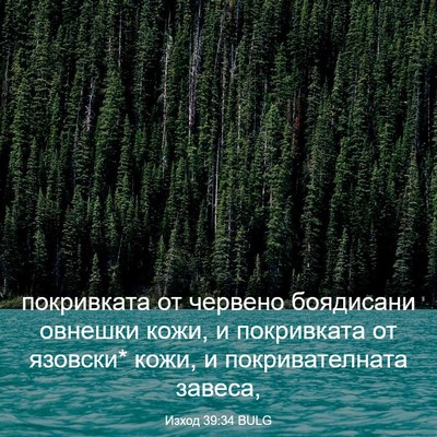 Picture 03 - Изход 39:34 BULG - покривката от червено - Bible Verse Picture