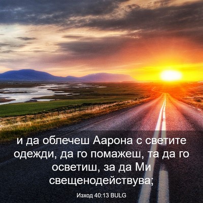 Picture 03 - Изход 40:13 BULG - и да облечеш Аарона с - Bible Verse Picture
