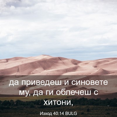 Picture 03 - Изход 40:14 BULG - да приведеш и синовете му, - Bible Verse Picture