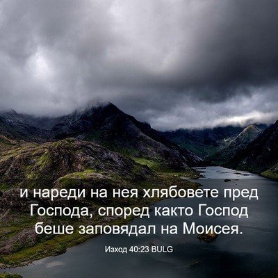 Picture 03 - Изход 40:23 BULG - и нареди на нея хлябовете - Bible Verse Picture