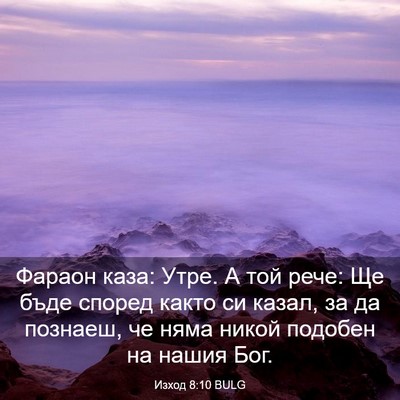 Picture 03 - Изход 8:10 BULG - Фараон каза: Утре. А той - Bible Verse Picture