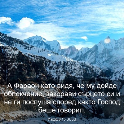 Picture 03 - Изход 8:15 BULG - А Фараон като видя, че му - Bible Verse Picture