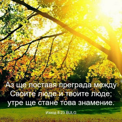 Picture 03 - Изход 8:23 BULG - Аз ще поставя преграда - Bible Verse Picture