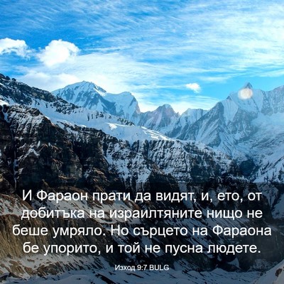 Picture 03 - Изход 9:7 BULG - И Фараон прати да видят, и, - Bible Verse Picture