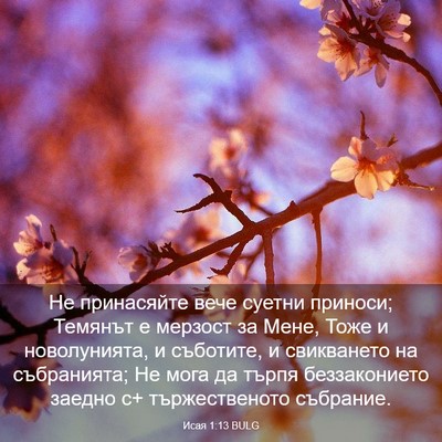 Picture 03 - Исая 1:13 BULG - Не принасяйте вече суетни - Bible Verse Picture