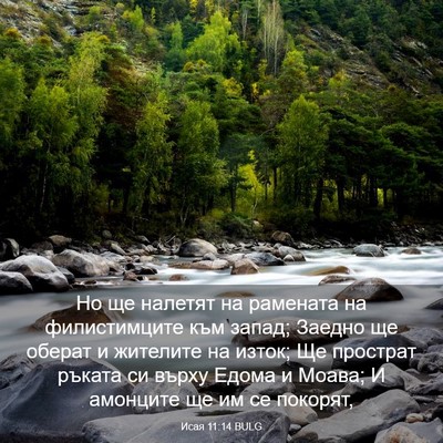 Picture 03 - Исая 11:14 BULG - Но ще налетят на рамената - Bible Verse Picture