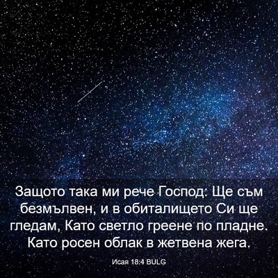 Picture 03 - Исая 18:4 BULG - Защото така ми рече Господ: - Bible Verse Picture