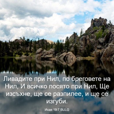 Picture 03 - Исая 19:7 BULG - Ливадите при Нил, по - Bible Verse Picture