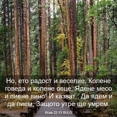 Picture 03 - Исая 22:13 BULG - Но, ето радост и веселие, - Bible Verse Picture