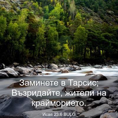 Picture 03 - Исая 23:6 BULG - Заминете в Тарсис; - Bible Verse Picture