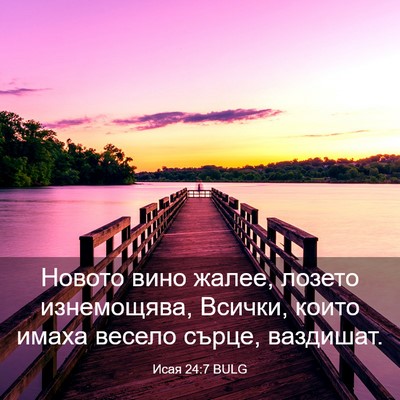 Picture 03 - Исая 24:7 BULG - Новото вино жалее, лозето - Bible Verse Picture