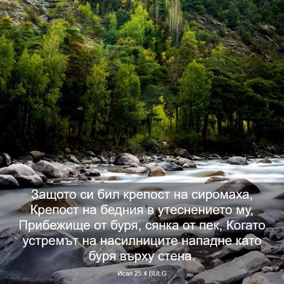 Picture 03 - Исая 25:4 BULG - Защото си бил крепост на - Bible Verse Picture