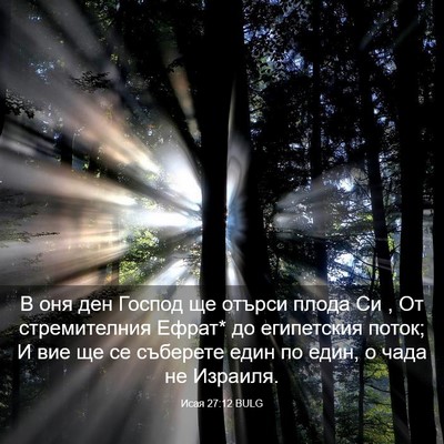 Picture 03 - Исая 27:12 BULG - В оня ден Господ ще отърси - Bible Verse Picture