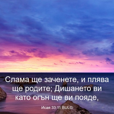 Picture 03 - Исая 33:11 BULG - Слама ще заченете, и плява - Bible Verse Picture