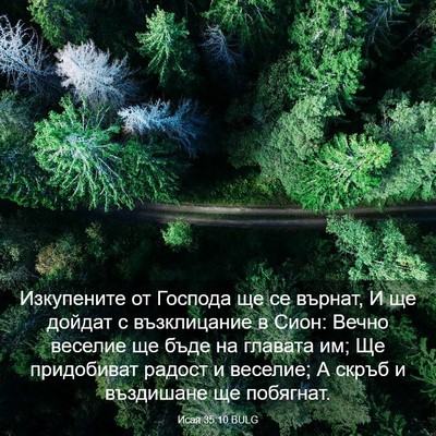 Picture 03 - Исая 35:10 BULG - Изкупените от Господа ще - Bible Verse Picture