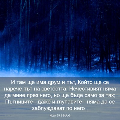 Picture 03 - Исая 35:8 BULG - И там ще има друм и път, - Bible Verse Picture