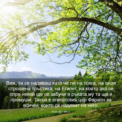 Picture 03 - Исая 36:6 BULG - Виж, ти се надяваш като че - Bible Verse Picture