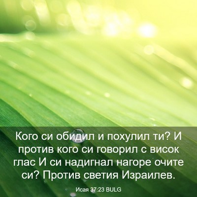 Picture 03 - Исая 37:23 BULG - Кого си обидил и похулил - Bible Verse Picture