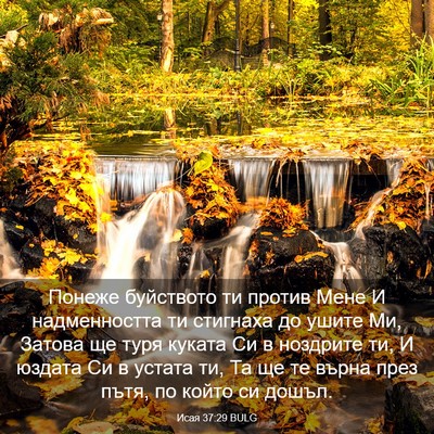 Picture 03 - Исая 37:29 BULG - Понеже буйството ти против - Bible Verse Picture