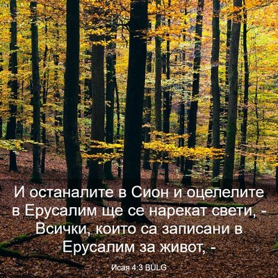 Picture 03 - Исая 4:3 BULG - И останалите в Сион и - Bible Verse Picture