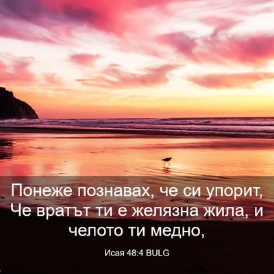 Picture 03 - Исая 48:4 BULG - Понеже познавах, че си - Bible Verse Picture