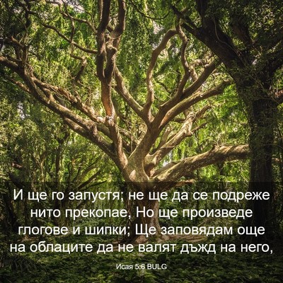 Picture 03 - Исая 5:6 BULG - И ще го запустя; не ще да се - Bible Verse Picture