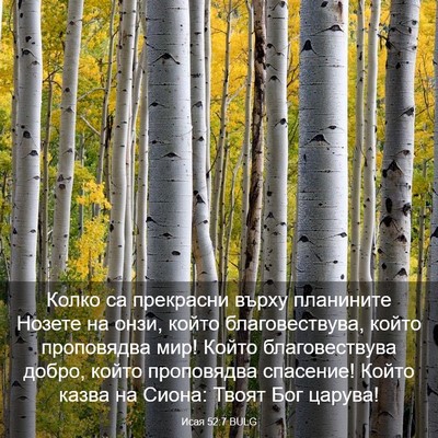 Picture 03 - Исая 52:7 BULG - Колко са прекрасни върху - Bible Verse Picture