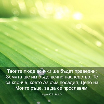 Picture 03 - Исая 60:21 BULG - Твоите люде всички ще - Bible Verse Picture