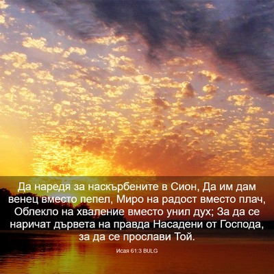 Picture 03 - Исая 61:3 BULG - Да наредя за наскърбените - Bible Verse Picture