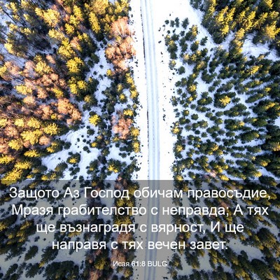 Picture 03 - Исая 61:8 BULG - Защото Аз Господ обичам - Bible Verse Picture