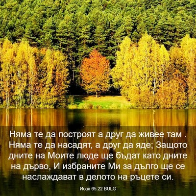 Picture 03 - Исая 65:22 BULG - Няма те да построят а друг - Bible Verse Picture