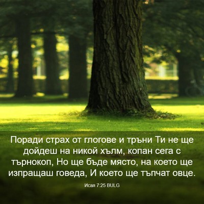 Picture 03 - Исая 7:25 BULG - Поради страх от глогове и - Bible Verse Picture
