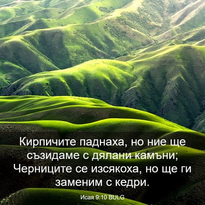 Picture 03 - Исая 9:10 BULG - Кирпичите паднаха, но ние - Bible Verse Picture