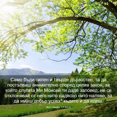 Picture 03 - Исус Навиев 1:7 BULG - Само бъди силен и твърде - Bible Verse Picture
